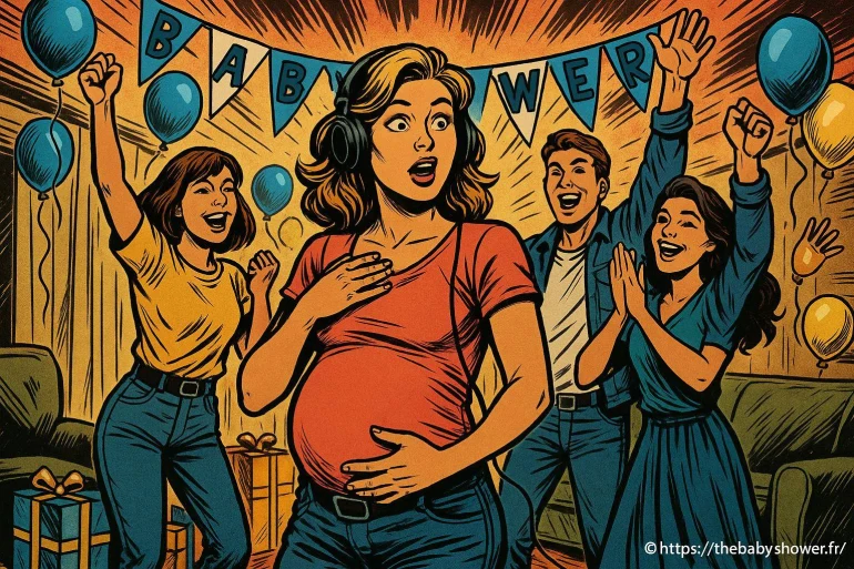 Femme enceinte surprise fête baby shower