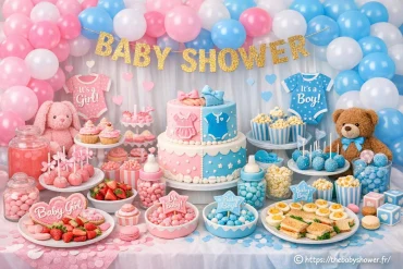 Idées de présentations thématiques pour assortir nourritures et décoration à une baby shower réussie
