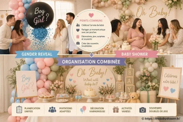 Gender reveal et baby shower : différences, points communs et organisation combinée