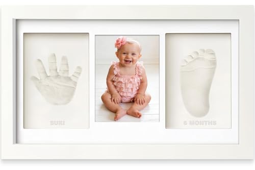 Yiukou Cadre Empreinte Main Pied Bebe avec Argile, Kit Empre