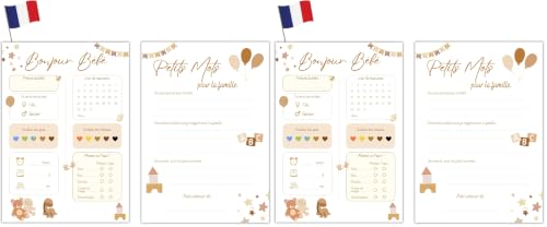 Milijou | 20 Carte pronostic Baby shower decoration | Beige 