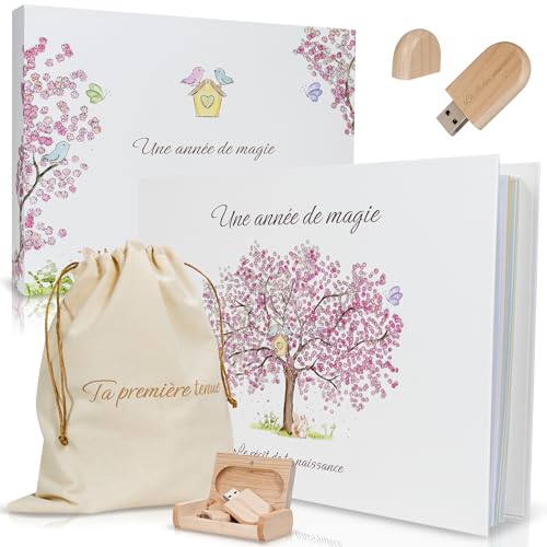 Livre de naissance bébé avec Clé Usb pour les souvenirs numé