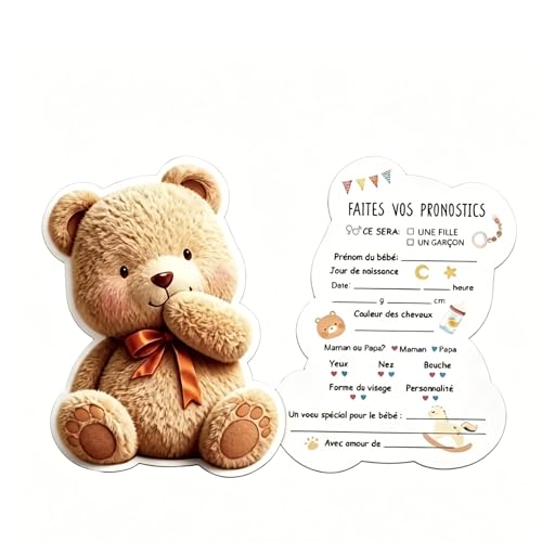 Gemejutor 20 Cartes Françaises De Pronostics Et Conseils Bébé - Jeux pour Baby Shower, Révélation du Genre Et Décoration De Fête De Naissance