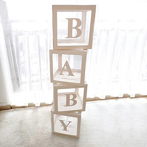 Cube Baby Shower Decoration pour Garçons ou Filles, 4 pcs Bo