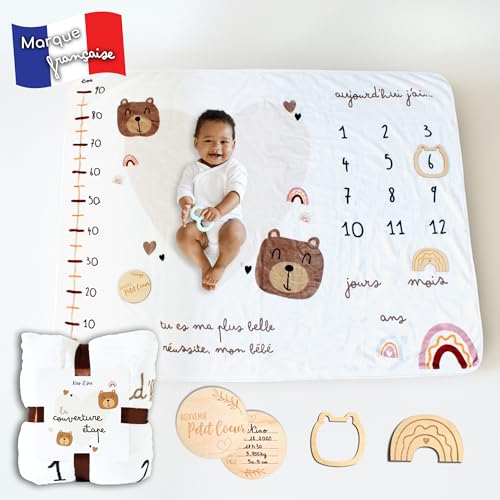 Couverture Étape Bébé Ourson Blanche