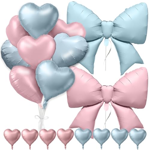 Ensemble Déco Fête Ballons Cœur Bleu & Rose : Ballons Cœur B