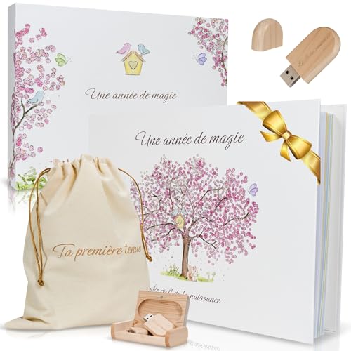Livre de naissance bébé avec Clé Usb pour les souvenirs numé