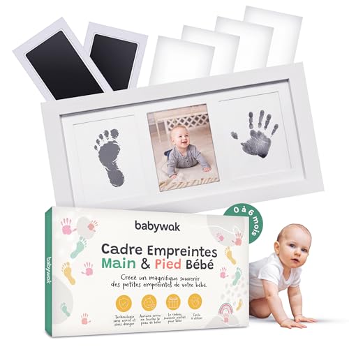 Kit Empreinte Bébé sans Encre avec Cadre Photo en Bois – Emp