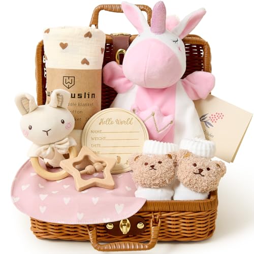 G.C Coffret Cadeau Naissance Fille avec Marionnette Licorne 