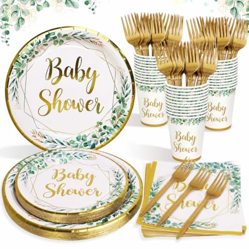 Heboland Baby Shower Vaisselle de Fête Assiette Sert 25 Invi