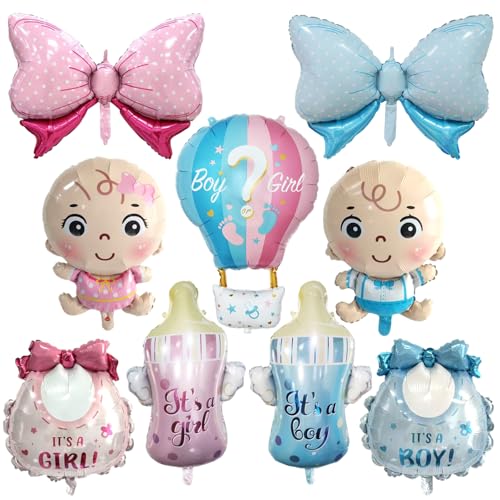 Saituo Home 9 Pièces Ballon Gender Reveal en Aluminium, Baby
