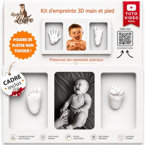 Kit Empreinte Main Pied Bébé - Cadre Photo Inclus - Coffret 
